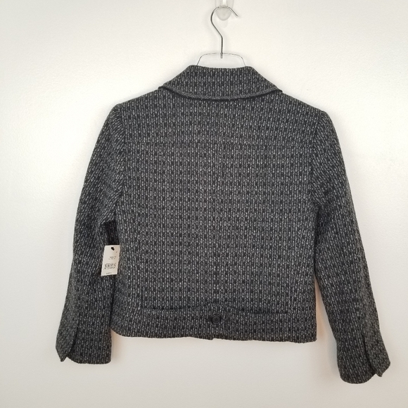 Tahari Tweed Blend Black Gray Cropped Blazer - Picture 2 of 14